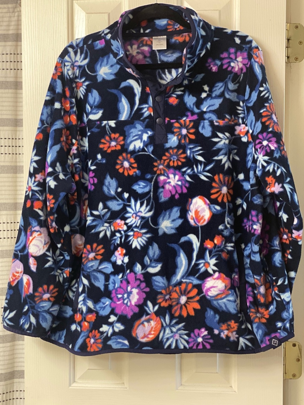Vera Bradley Sporty Fleece Floral Pullover Snap Neck Closure Jacket - Size 2XL